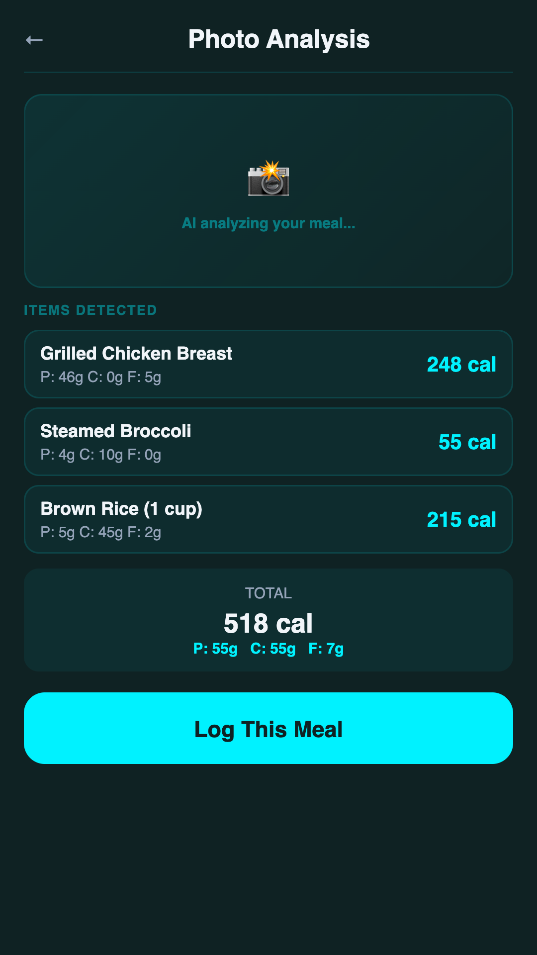 AI Food Photo Analysis